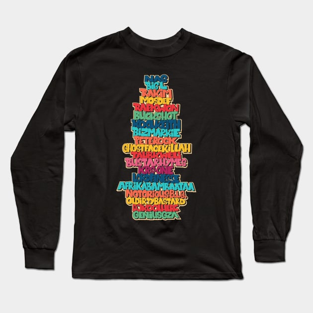 Rap Legends. Funky Design. Hip hop Allstars 90´s. Long Sleeve T-Shirt by Boogosh